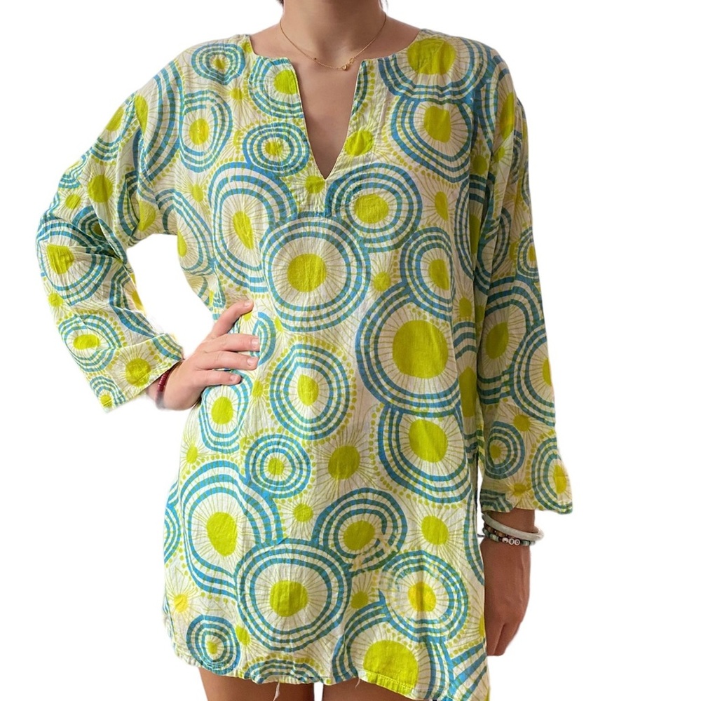 Nusantra Cotton Tunic Lime Mod Retro Small - Picture 4 of 6